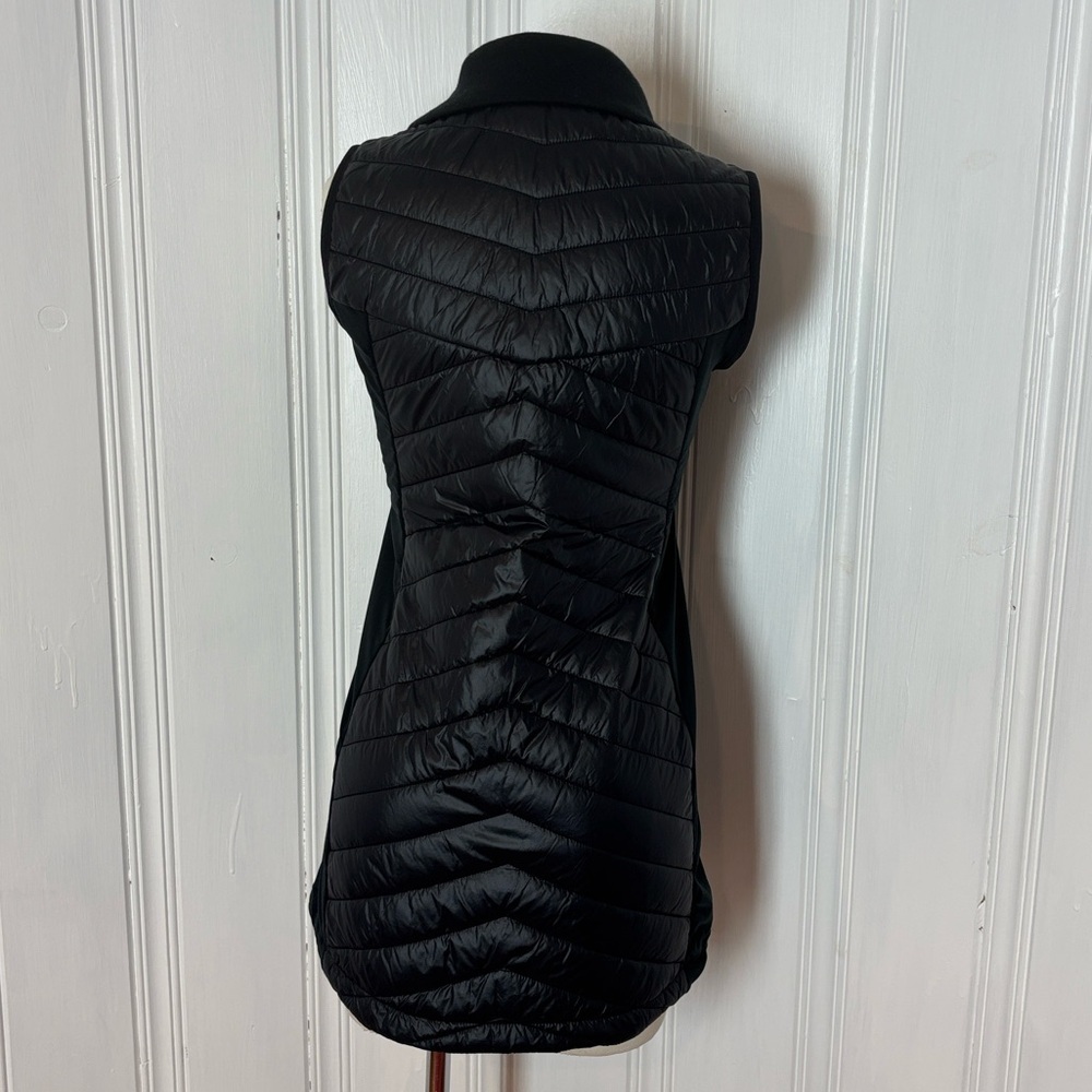 OHSHO Black Quilted Longline Vest w/ Stretch Side Panels | Size S estimated - Picture 5 of 10